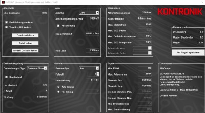 Current Kontronik Jive Pro 120 HV Settings (I have a motor with 13,5 Ohms internal resistance)