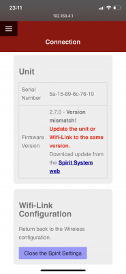 Error message WiFi-Link