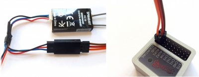 Example of SRXL2 wiring with an SRXL receiver used